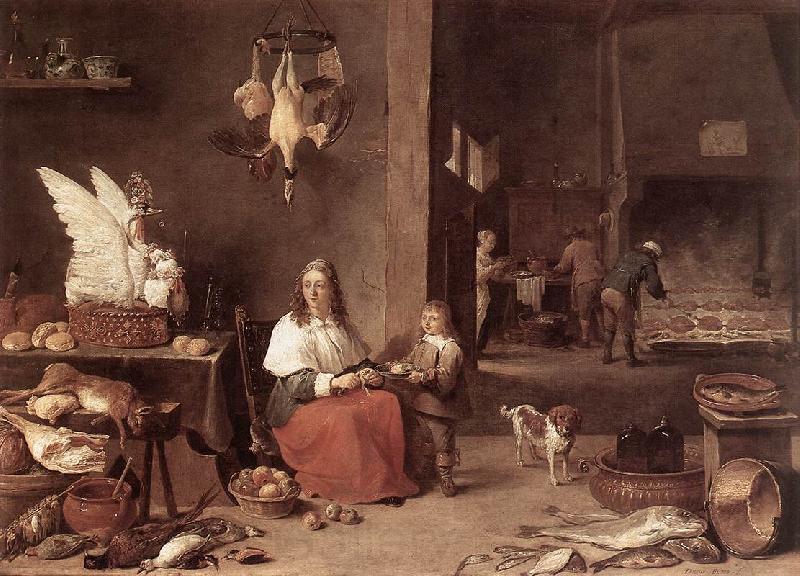 TENIERS, David the Younger Kitchen Scene sg Norge oil painting art